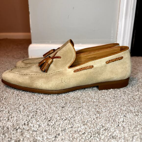 Magnanni Delrey II Tassel Loafer, Suede Calfskin Leather Men's 10.5 M - Picture 4 of 12